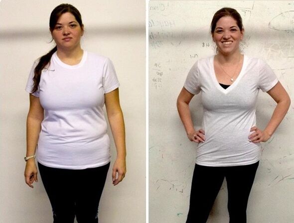 Girl before and after weight loss