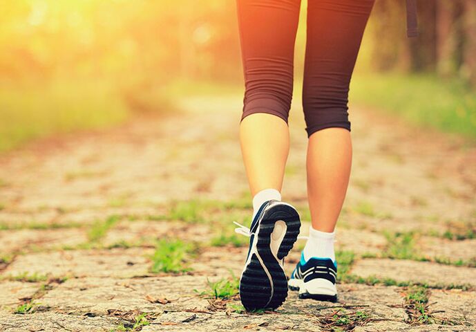 Walking for weight loss of abdomen and sides
